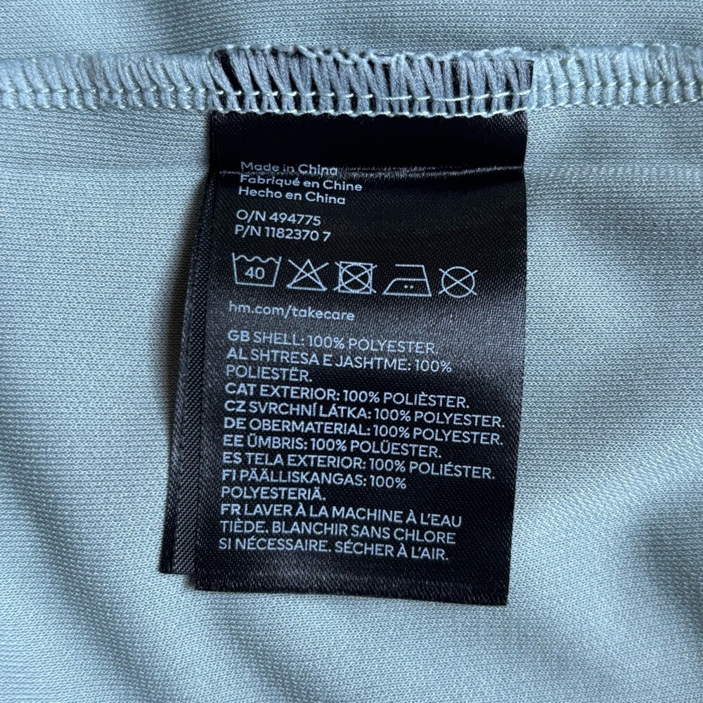 H&M Light Blue-Grey Flounce-Detail Slip Dress - Picture 5 of 11